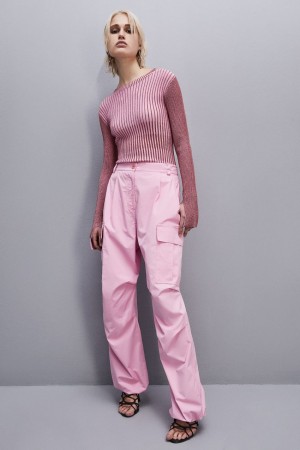 Patrizia Pepe Slim Fit Lurex Sweater Rosa | SCDR-72846