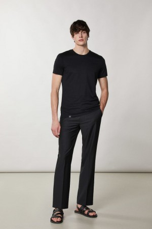 Patrizia Pepe Slim Fit T-shirt In Lyocell Jersey And Cotton Nere | KPET-71963