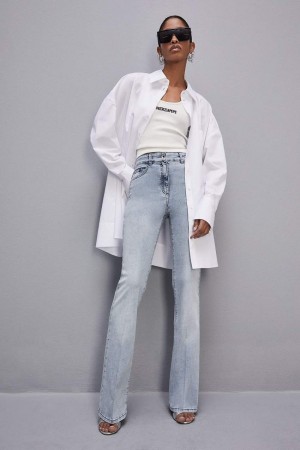 Patrizia Pepe Slim Stretch Denim Jeans Blu Chiaro | PCKL-87249