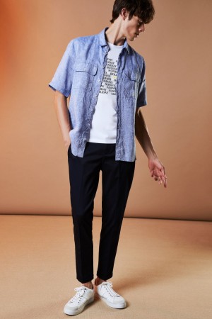 Patrizia Pepe Slim-fit Ankle-grazer Pants Blu | XLSU-82973
