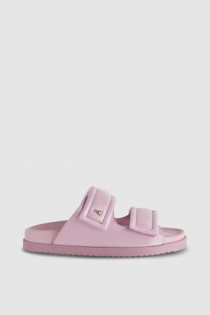 Patrizia Pepe Slippers With Logo And Leather Lining Viola | ACLR-17026