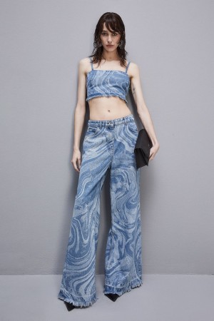 Patrizia Pepe Soft Jeans With Rhinestones Blu Chiaro | KXLU-81346