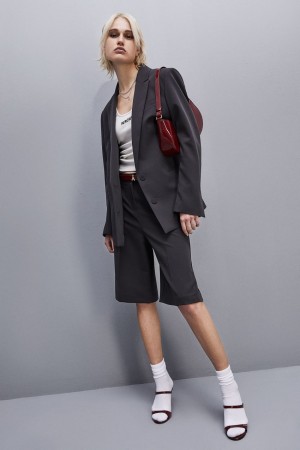 Patrizia Pepe Soft Viscose Bermuda Shorts Grigie | LMWK-48295