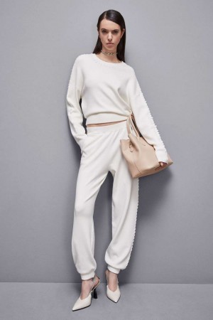 Patrizia Pepe Soft Viscose Joggers Bianche | VJZM-15386