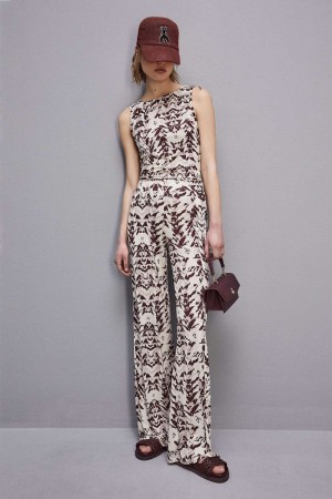 Patrizia Pepe Stretch Jersey Pants With Print Colorate | ZSHA-04827