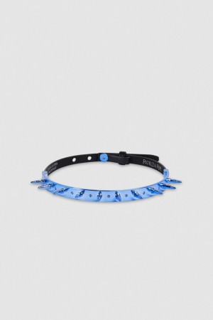 Patrizia Pepe Studded Leather Choker Blu | OFEJ-82431