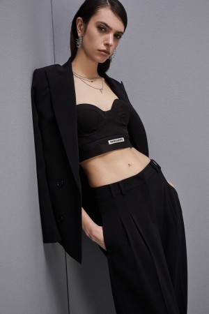Patrizia Pepe Tailored Bustier With Belt Nere | VHKJ-73204