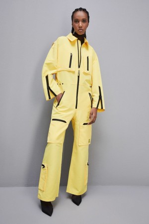 Patrizia Pepe Technical Nylon Jumpsuit Gialle | DJPN-68470