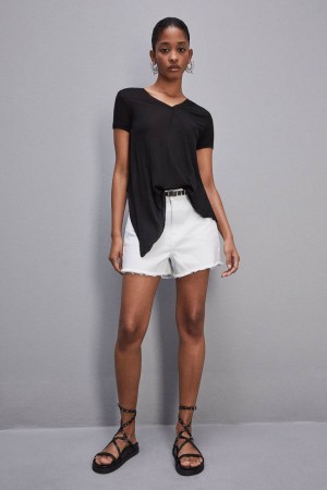Patrizia Pepe T-shirt In Super Light Modal Jersey Nere | PVYJ-70246