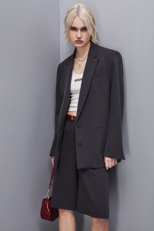 Patrizia Pepe Two-button Over Jacket In Viscose Grigie | HOWA-07435