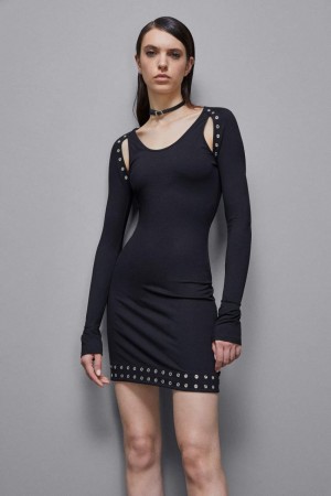 Patrizia Pepe Viscose Mini Dress Nere | IVAW-90187