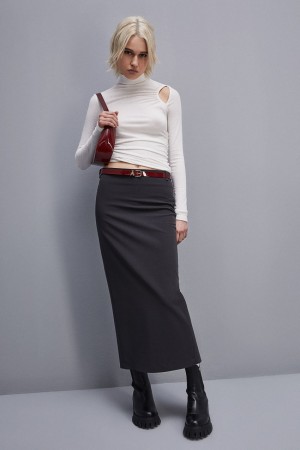 Patrizia Pepe Viscose Pencil Skirt Grigie | CVEK-92736