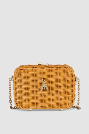 Patrizia Pepe Wicker Shoulder Bag Bianche | ICEF-06387