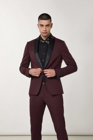 Patrizia Pepe Wool Blend Tuxedo Jacket Viola | UAWZ-60912