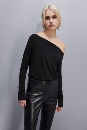 Patrizia Pepe “essential” Long-sleeved T-shirt Nere | QGDJ-03284